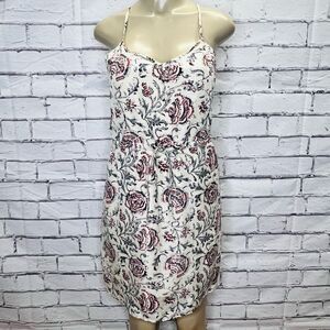 Madewell Multicolor Drawstring Flowy Waist Tie Floral Silk Ruched Dress Size 2